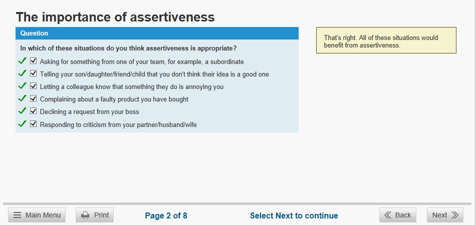 assertiveness course